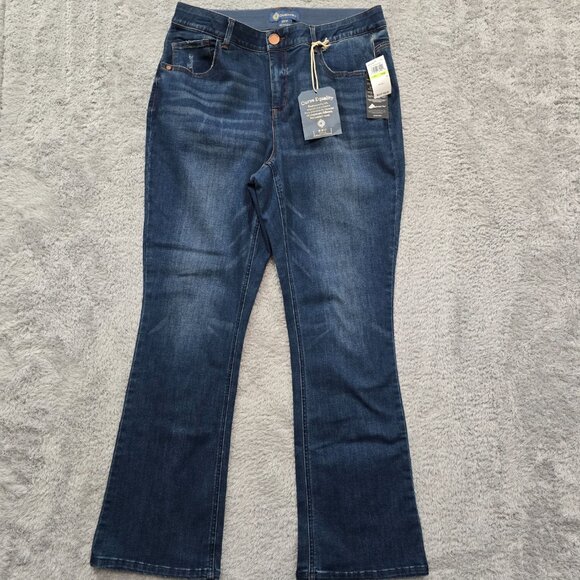 Democracy Itty Bitty Bootcut Cascading Rhinestone Detail Denim Jean Sizes NEW - Picture 8 of 14